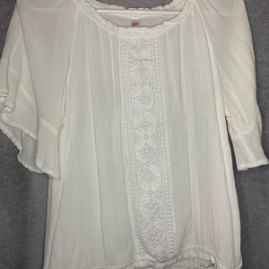 white floral dress top